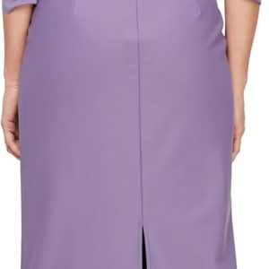 Women Slimming Long Length ¾ Mother of The Bride Dress with Cascade Ruffle Skirt and Side Ruching - Image 2
