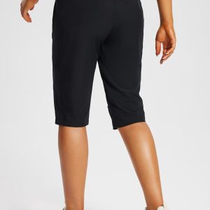 Women 15" Long Shorts Below The Knee Capri Hiking Cargo Shorts Lightweight Quick Dry Elastic Waist for Casual - Image 2
