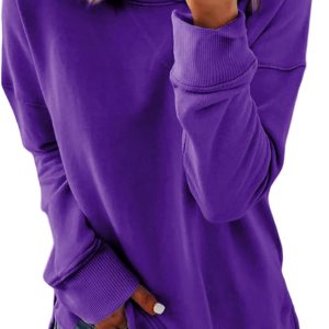 Women Casual Crew Neck Sweatshirt Loose Soft Long Sve Pullover Tops - Image 2