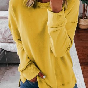 Women Casual Crew Neck Sweatshirt Loose Soft Long Sve Pullover Tops - Image 2