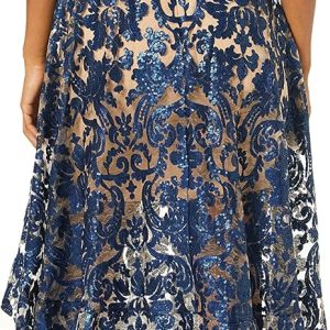 Women  Plunging Fit and Flare Midi Dress - Image 2
