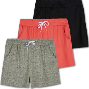 3 Pack:Women Ultra-Soft Athletic Lounge Casual Sweat Shorts with Pockets (Available in Plus Size) - Image 1